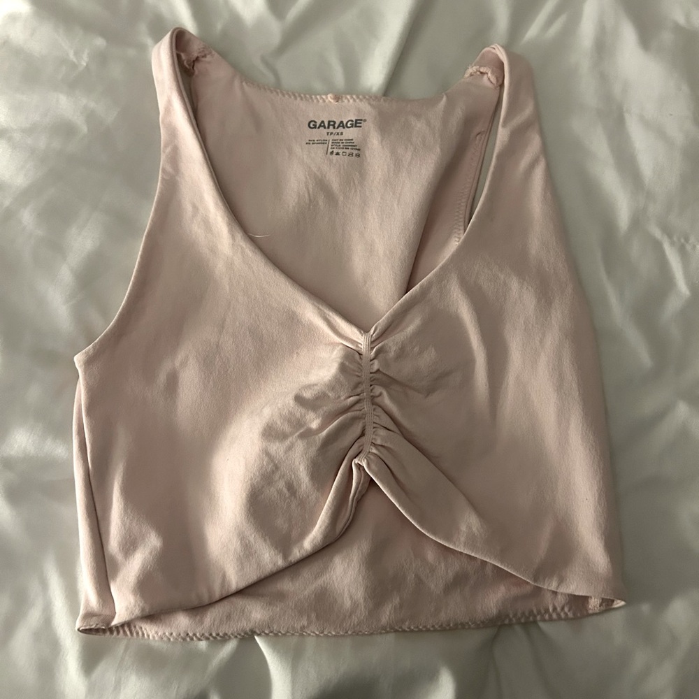 XS PINK GARAGE CINCH TANK TOP